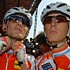 Frank et Andy Schleck pendant le championnat du monde sur route à Varese 2008